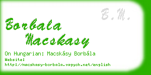 borbala macskasy business card