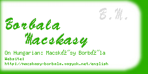 borbala macskasy business card